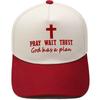 PRAY WAIT TRUST embroidery color matching truck driver hat European and American retro men's and women's casual baseball cap