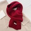 Solid Color Knitting Wool Scarf Cold-proof Winter Warmer Scarf Long Thickened Neckscarf  Autumn
