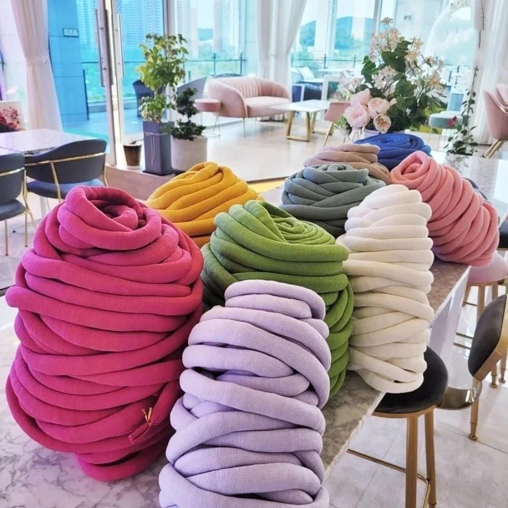 2.5cm Chunky Yarn Super Velvet Bulky Yarn Easy Projects Tube Yarn  Pet Beds