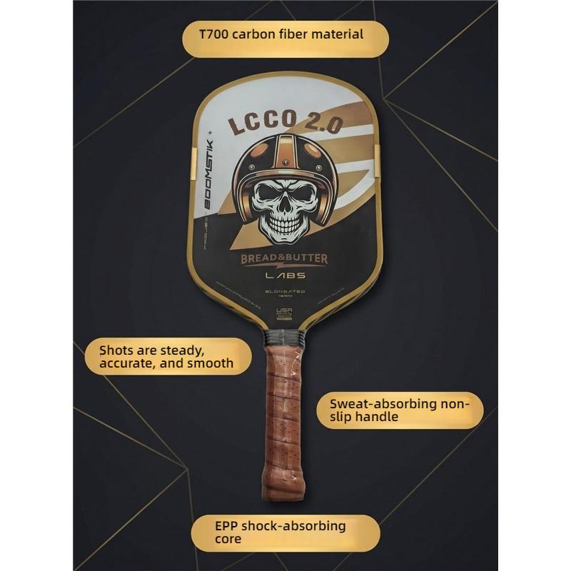 LCCO 2.0 Skull Pickleball Paddle Upgraded Performance Thermoformed Integrated Molding Ultra Light Professional Training Racket