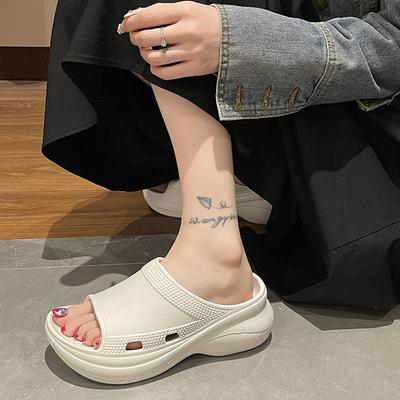 Тапочки на толстой подошве, женские сандалии, кексы, пляжные повседневные тапочки, увеличенные ленивые тапочки, женские