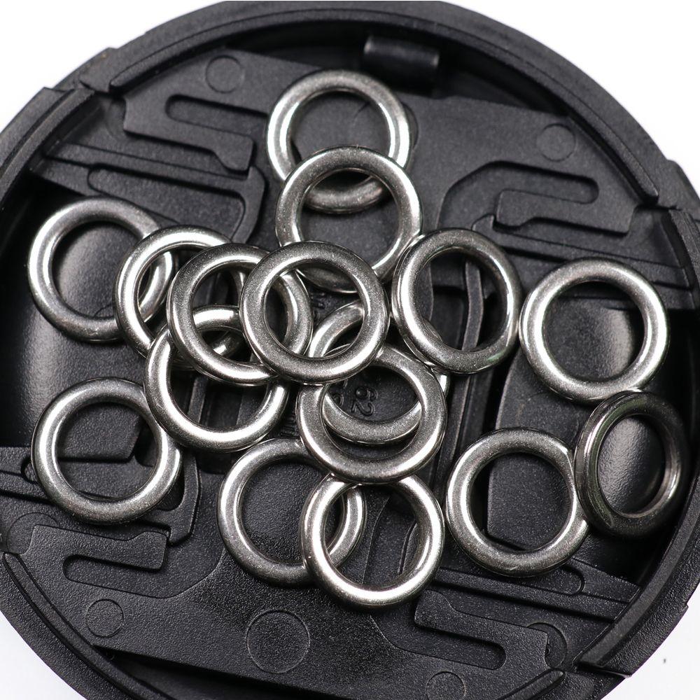 50Pcs High Quality Line Tackle Solid  Fish Connector Swivel Snap Stainless Steel Fishing Split Rings