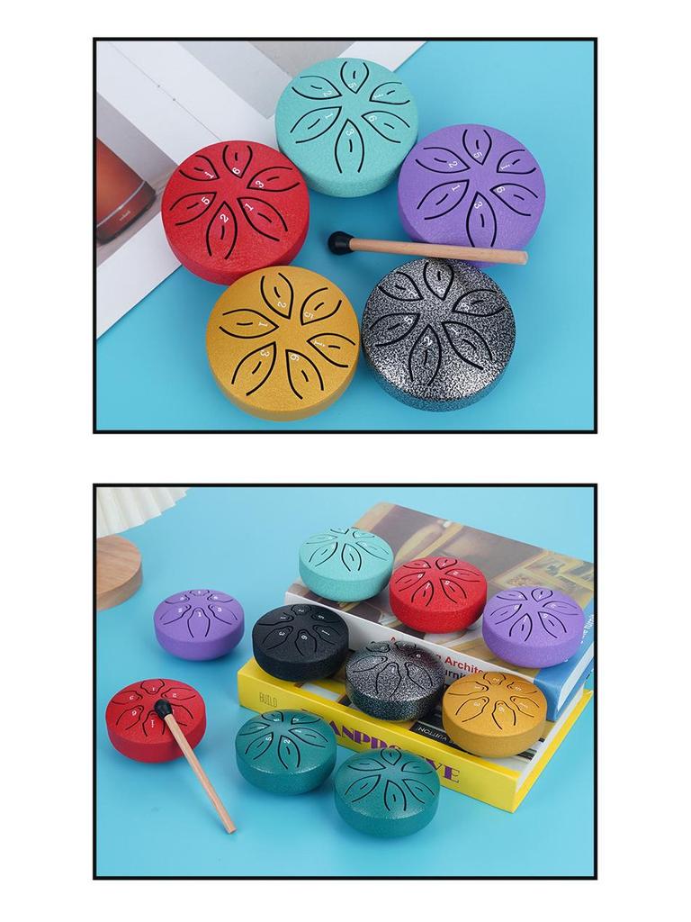 Мини 3-дюймовый стальной язычковый барабан для начинающих - детский перкуссионный инструмент