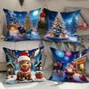 New Christmas Tree Snowman Bedroom Living Room Office Pillow Pillow Cover