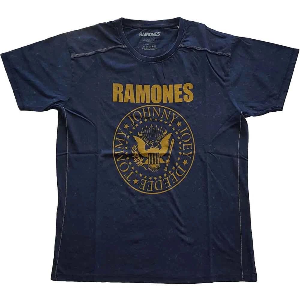 Ramones 'Presidential Seal' Blue Snow Wash T shirt - NEW