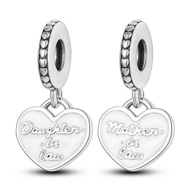 Новое поступление, стерлинговое серебро 925 пробы, подвеска на день матери, бусина для мамы, любви, счастливой семьи, мотаться, подходит для браслета, ожерелья, ювелирные изделия своими руками, подарок 