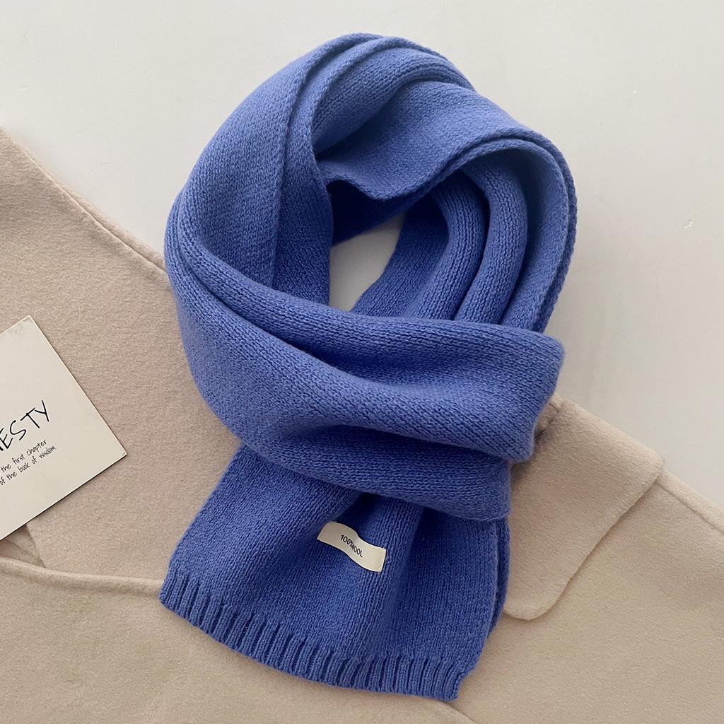 Selected Australian Pure Wool 100% Wool Scarf Solid Color Versatile Women'S New Winter Warm Knitted Scarf