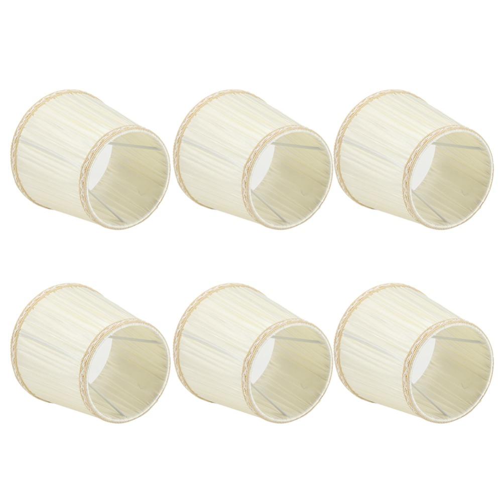 6PCS Beige Color Lamp Cover Crinkle Texture Chandelier Lampshade Elegant Fabric Lampshade  Bedroom