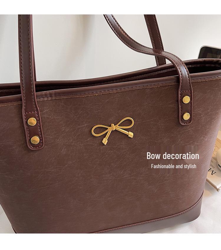 2025 Зимняя женская универсальная сумка-тоут через плечо большой вместимости - Высококлассный, простой дизайн для поездок на работу