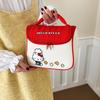 Sanrio Chef KT Embroidered Cartoon Sweet Cute Fashionable Commuter Versatile High-Value Portable Tote Polyester Travel Storage Bag 3537-1858-2