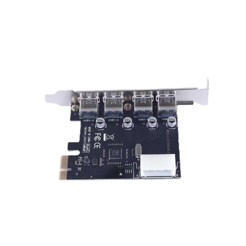 1 шт. PCI Express PCIe USB 3.0 концентратор-адаптер, 4 порта USB 3.0, карта расширения PCI-E, 4-портовый контроллер USB3.0, аксессуары для DIY