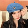 Casual Pink Love Denim Beret Hats Women Spring Summer Shows Face Versatile Retro Painter Cap Japanese Berets Newsboy Caps