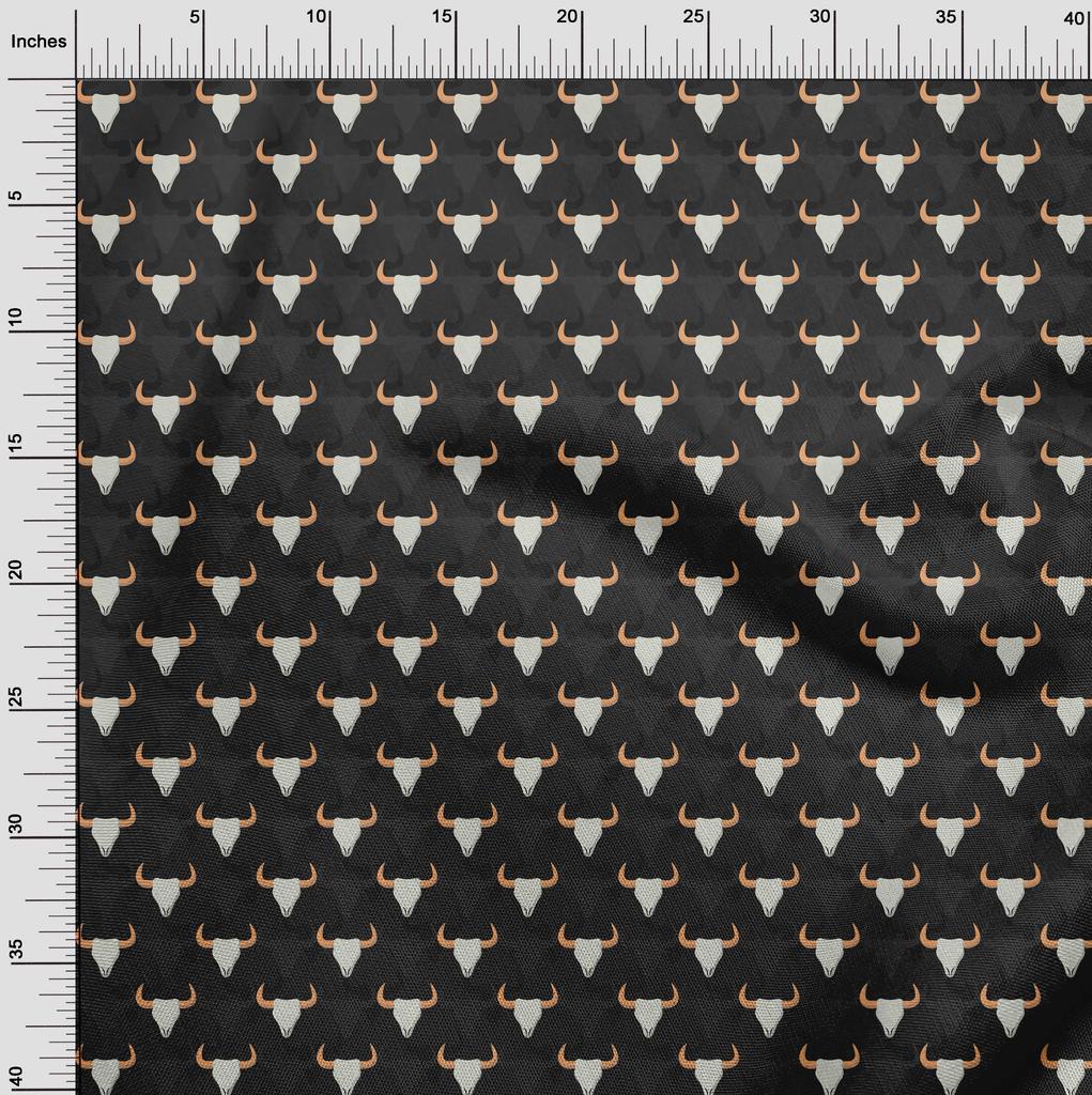 oneOone Cotton Poplin Brown Fabric Cowboy Fabric For Sewing Printed Craft Fabric By The Yard 42 Inch