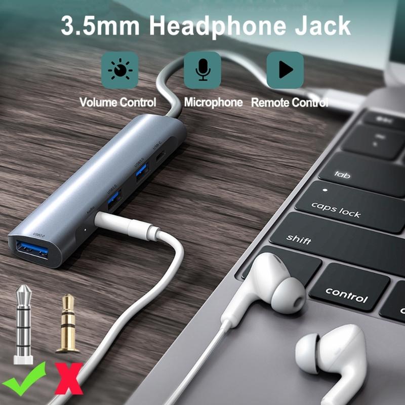 Адаптеры USB C из алюминиевого сплава с поддержкой 4K HDTV, быстрой зарядки 60 Вт PD и расширения множеством портов