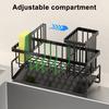 Sponge Holder Kitchen Sink Organizer Caddy Large Capacity Self-Drainage Multipurpose Dish Brush Scrubber Holder Storage Rack
