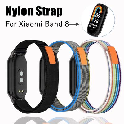 Нейлоновый дышащий ремешок для браслета Xiaomi Mi Band 8, браслет с металлической головкой, летний сменный ремень