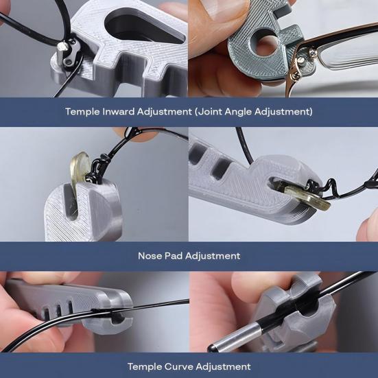 3 шт. Инструменты для регулировки оправы очков: регулировка изгиба дужек, регулировка носовых упоров. Профессиональные инструменты оптика для самостоятельного ремонта очков.