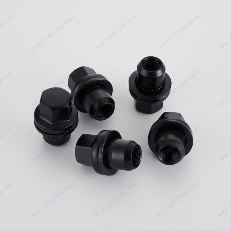 5PCS Suitable for Range Rover Discovery 3/4/5 Black Wheel Hub Nut Forged Alloy Reinforced Version LR056214 LR068126