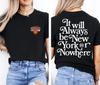 New York Or Nowhere Уличная одежда, Винтажная футболка New York Basketball с принтом спереди и сзади