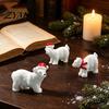 Indoor Outdoor Animal Statues Miniature Polar Bear Figurines, Durable Synthetic Resin Ornaments Ornaments, Decorative Accents for Fairy Garden