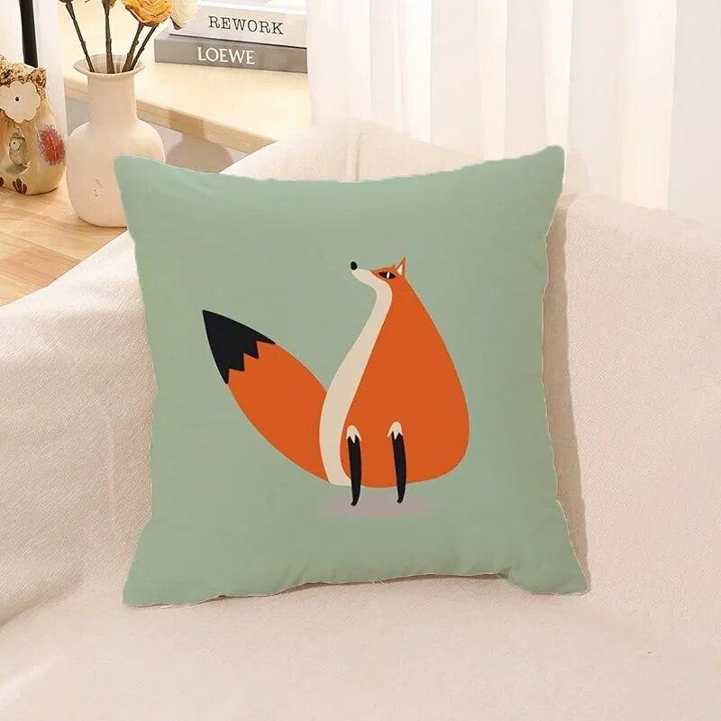 Cartoon Animal Print Pillow Case Living Room Sofa Cushion Cover Bedroom Room Bedside Home Decoration