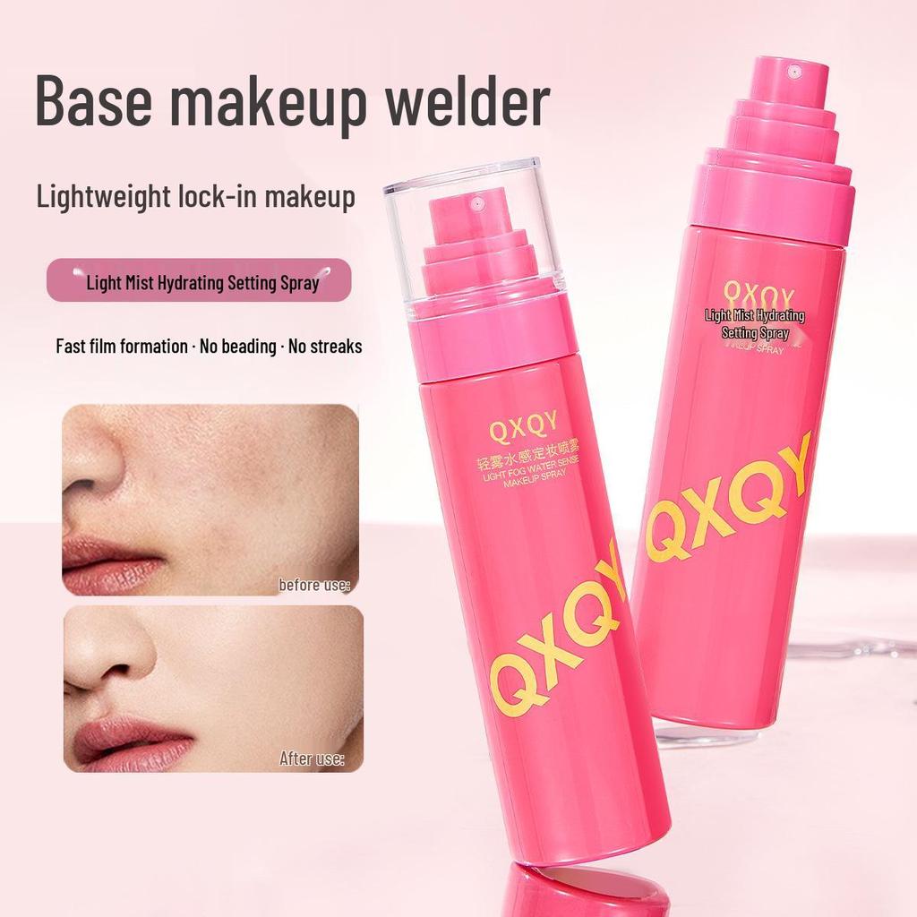 QXQY Спрей-фиксатор легкого тумана: Водонепроницаемый, Устойчивый к поту, Стойкий, Не смазывается/Не скатывается, Быстросохнущий, Портативный для студентов.