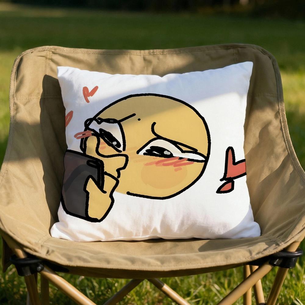 Soybean Expression Cushion Cover Soft Reversible Durable Pillow Cover MultiScene Use for Home Car Daily Comfort