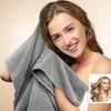 1Pc Ultra-Absorbent Microfiber Hair Towel Wrap For Women Quick Drying Soft On Curly Long Thick Hair With Secure Black Strap