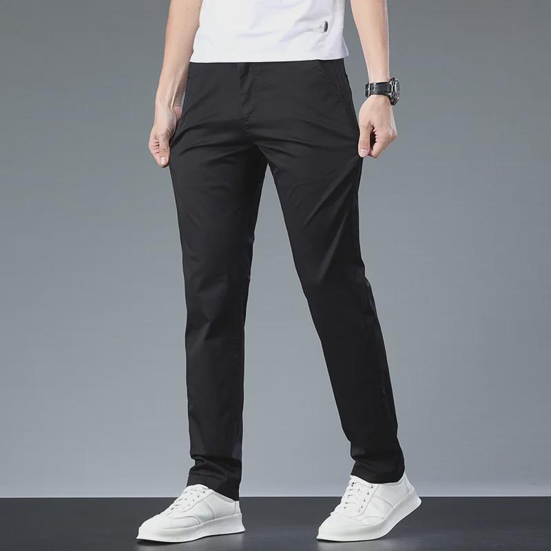 2023 Мужские высококачественные узкие эластичные повседневные брюки — модный, универсальный деловой стиль