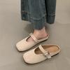 Баотоу полутапочки женские уличные ленивые минималистичные на плоской подошве универсальные тапочки