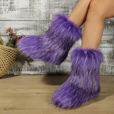 Мода Пушистые полусапожки зимние женские модные зимние сапоги теплые хлопковые туфли женские сапоги