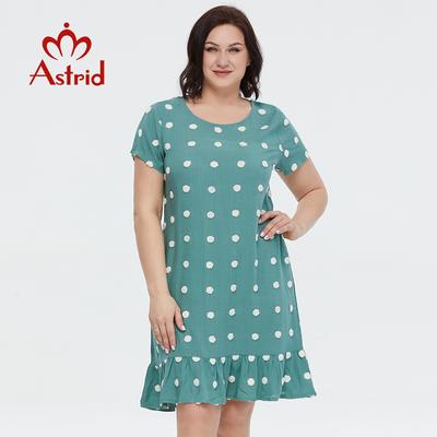 Женское летнее платье Astrid, элегантное платье с рюшами 2023, длинное платье большого размера с вышивкой в ​​горошек, новые платья с карманами