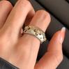 Настоящее Стерлинговое Серебро 18K Золото Циркон Звезда Круглые Открывающиеся Кольца для Женщин Винтажные Тонкие Легкие Роскошные Аксессуары