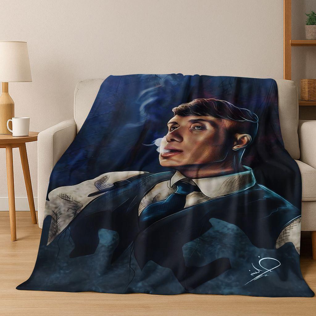 2026 Tommy Shelby P-Peaky B-Blinders Art Flannel Blanket,Cozy Soft Throw Blanket for Home Bedroom Bed Sofa Picnic Cover Gift