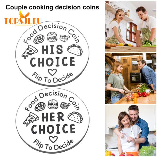 Флип-монета для принятия решений о еде, двусторонняя прозрачная печать, милый сюрприз ко Дню святого Валентина, забавный флип-решатель для принятия решений о еде