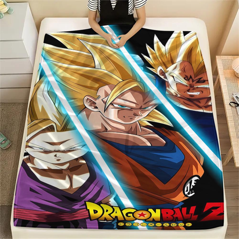 Фланелевое одеяло с принтом персонажей Dragon Ball, Высококачественное, Удобное для всех сезонов, Декор для дома, Тепло и уют, Идеально для рождественских подарков