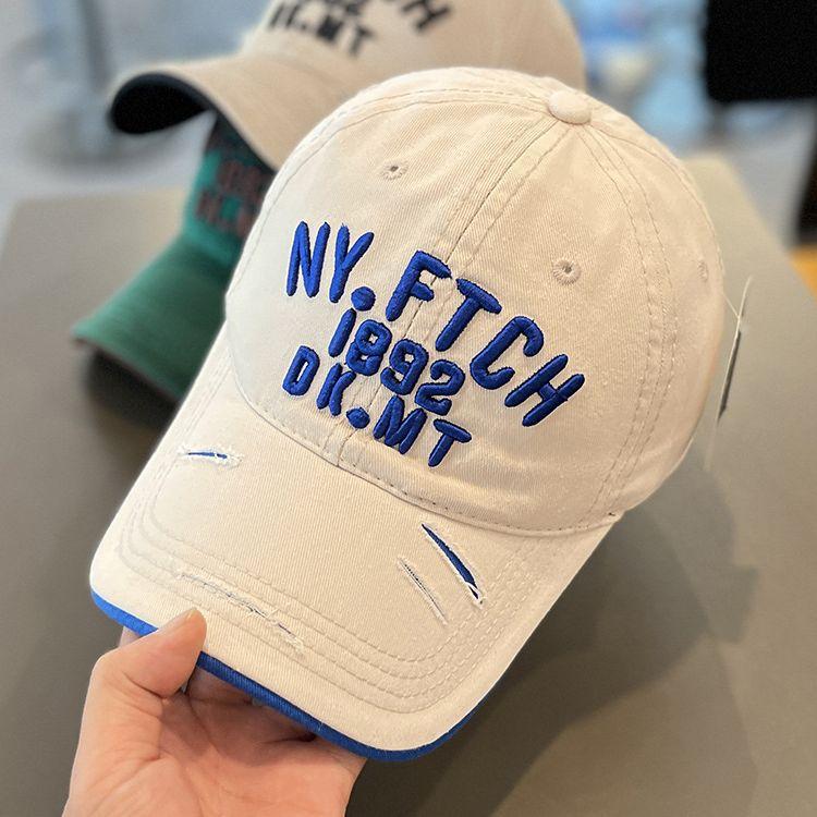 Бейсболка детская летняя модная вышитая с буквами большая окружность головы показывающая лицо маленькая солнцезащитная кепка мужская