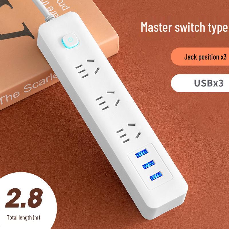 Умная USB-розетка с выключателем и розеткой - Новый национальный стандарт удлинителя