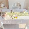 Зеленый цветочный принт дорожки для стола кофе кухня обеденный стол рождество свадьба праздник фермерский шик водонепроницаемый домашний декор