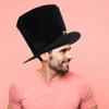 Adorable Formal Costume Hat Dress Up Black Magician Hat Cosplay Outfit Black Top Hat  Theme Party