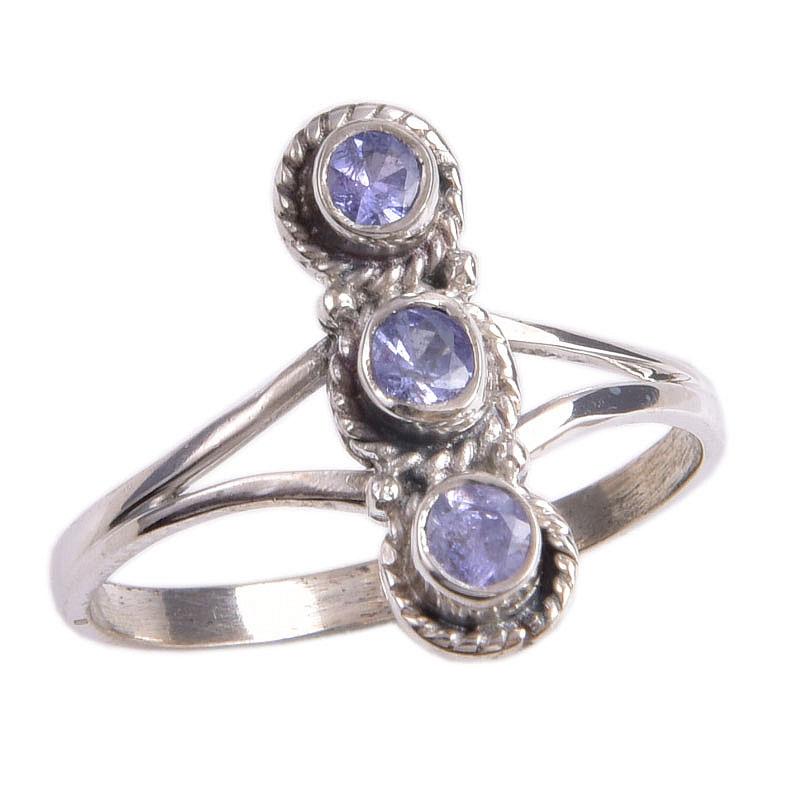 Natural Tanzanite Gemstone 925 Solid Sterling Silver Jewelry Ring Size 9 O8N50