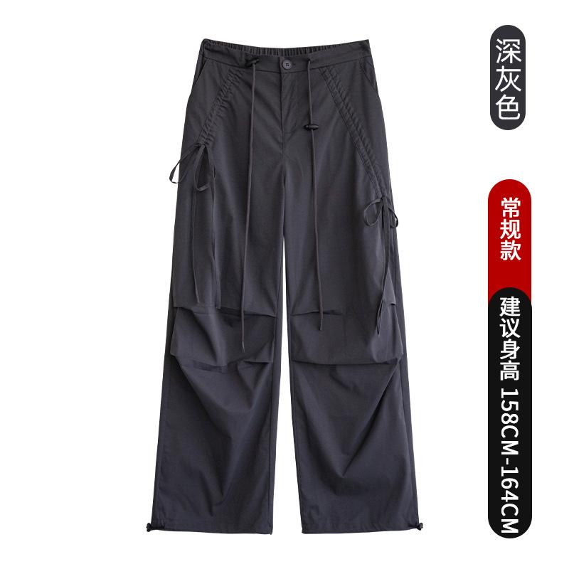 Женский комбинезон с широкими штанинами и бантом, новинка весны и осени, с высокой талией, облегающий, свободные брюки прямого кроя, спортивные повседневные брюки