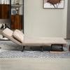 Sleeper Chair, Guest Bed, Wood Armrests, Metal Frame, up to 120 kg, 102x73x81cm, Light Brown