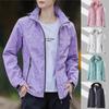 Куртки для женщин осень-зима плюс размер повседневное водонепроницаемое тонкое легкое пальто с капюшоном ветровка на молнии