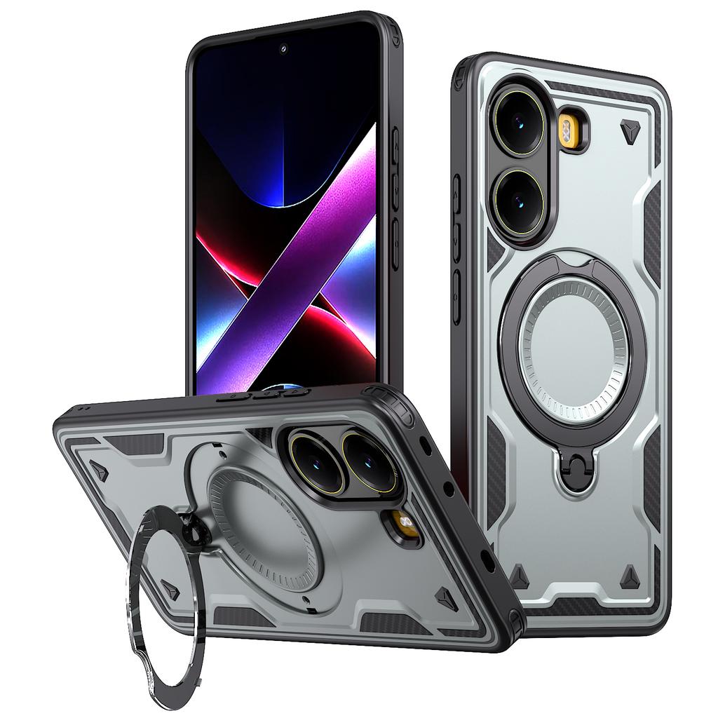 For Xiaomi Poco X7 Pro 5G/Redmi Turbo 4 5G Case Compatible with MagSafe Military Protection PC+TPU Kickstand Phone Cover