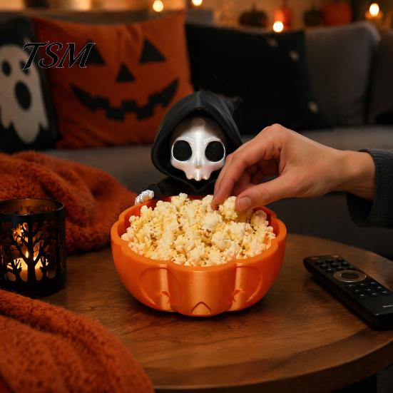 Уникальная миска для конфет на Хэллоуин, 3D-печатный держатель для закусок Жнец, Жуткий смоляной органайзер Скелет, Сервировка для дома,