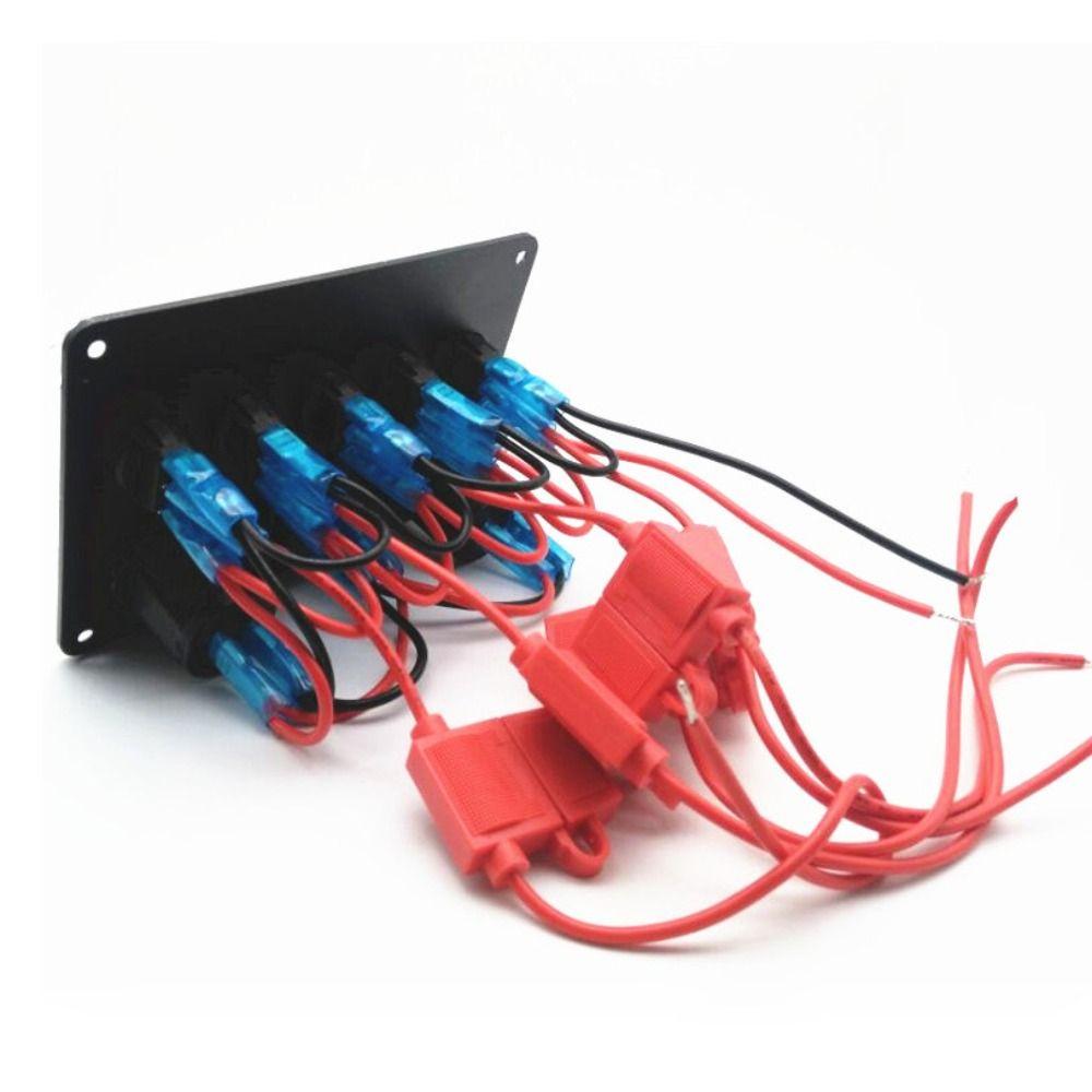 Панель переключателей с 5 клавишами и двойным USB-разъемом 12 В/24 В ВКЛ-ВЫКЛ тумблер для автомобиля, блок предохранителей в линию, автодом