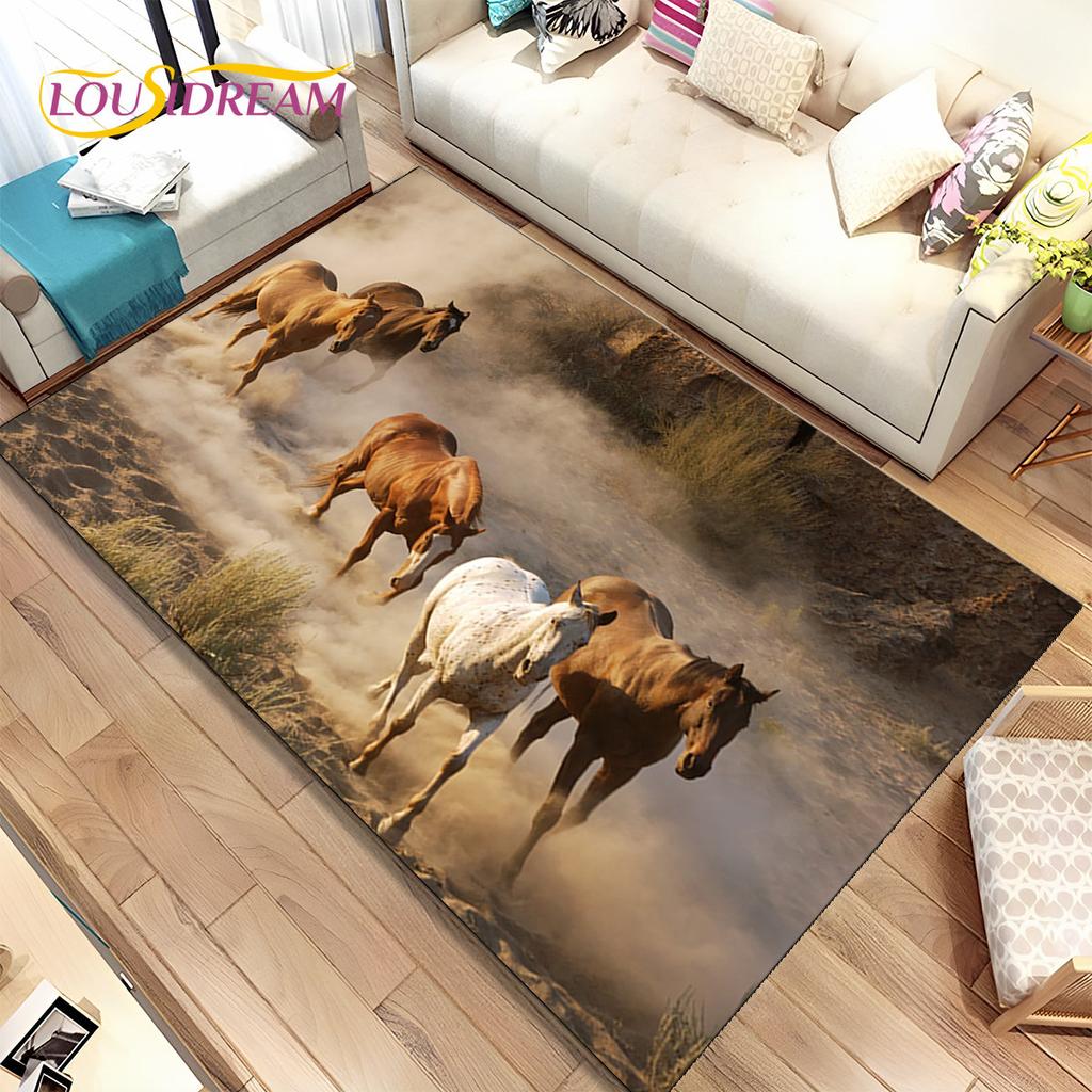 3D животных Pentium Fine Horse Коврик большой, ковер для гостиной, спальни, дивана, коврик для украшения, детский нескользящий напольный коврик