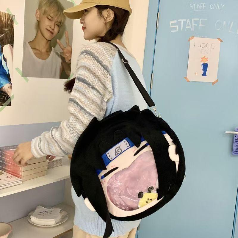 Плюшевый рюкзак Наруто Учиха Саске большой вместимости для повседневного использования, подарок для подростка