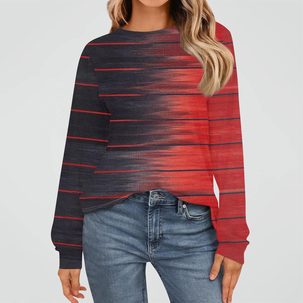 Women's Fashion Long Sleeve Shirts Loose Fitted Crewneck Basic Tops Casual Outfits